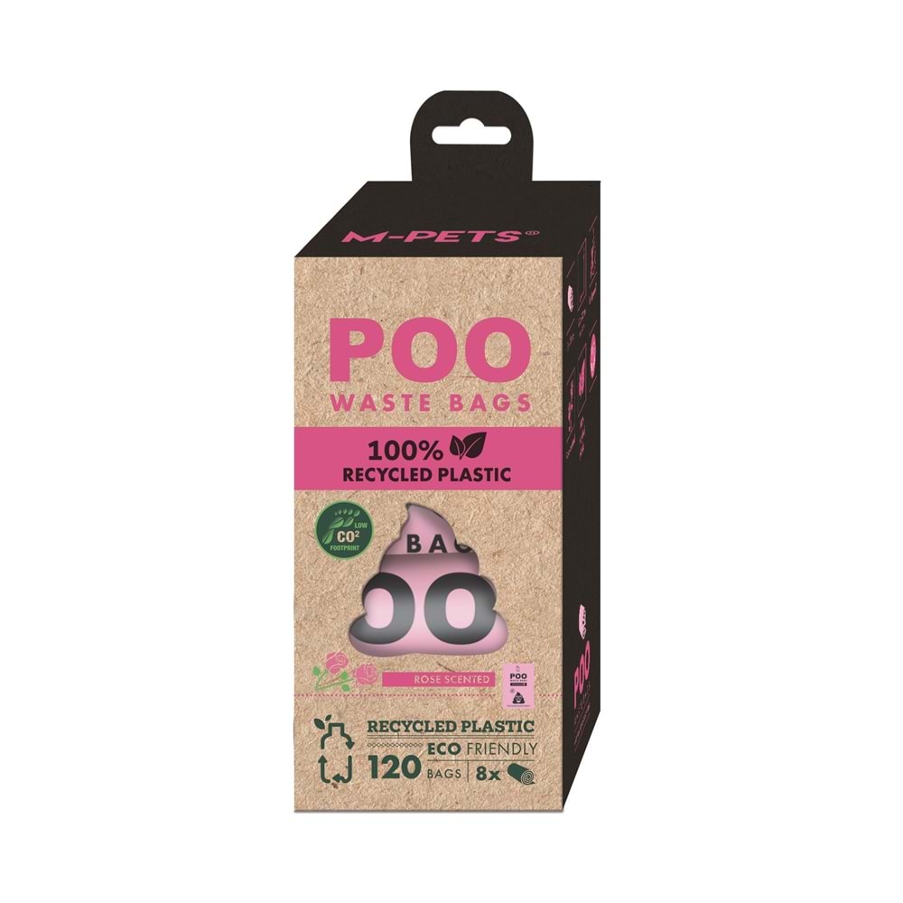10171699 M-PETS POO 100% RECYCLED DIŞKI POŞETİ GÜL KOKULU 8X15 YAPRAK