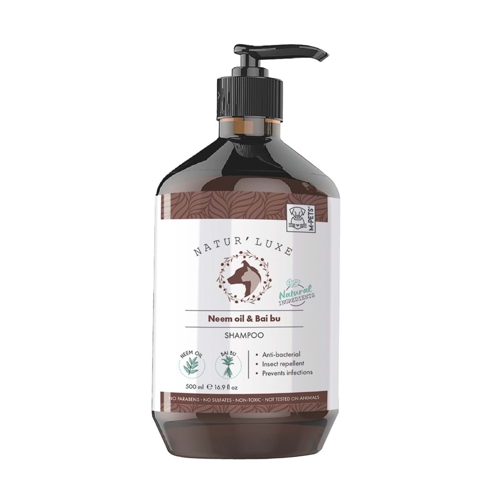 10172199 M-PETS NATURLUXE DOG SHAMPOO NEEM OİL & BAİ BU 500ML