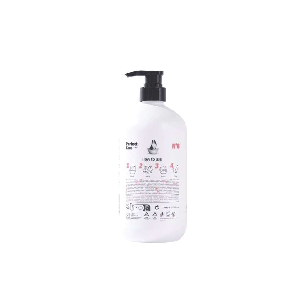10172399 M-PETS PERFECT CARE NO.8 ANTİBAKTERİYAL KEDİ ŞAMPUANI 1L
