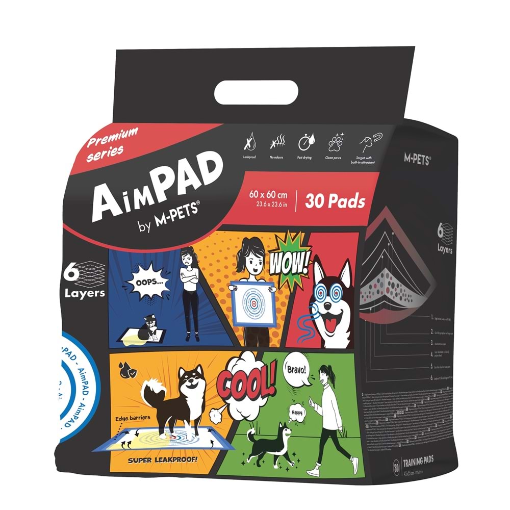 10177299 M-PETS AİMPAD ÇİŞ EĞİTİM PEDİ 60X60CM 30LU