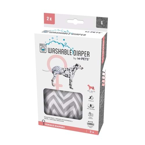 10180399 M-PETS DİŞİ KÖPEKLER İÇİN YIKANABİLİR KÜLOT 2Lİ (L)