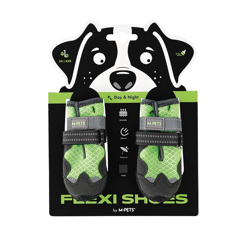 10370299 M-PETS FLEXI KÖPEKLER İÇİN AYAKKABI #1 XXS GREEN EDİTİON