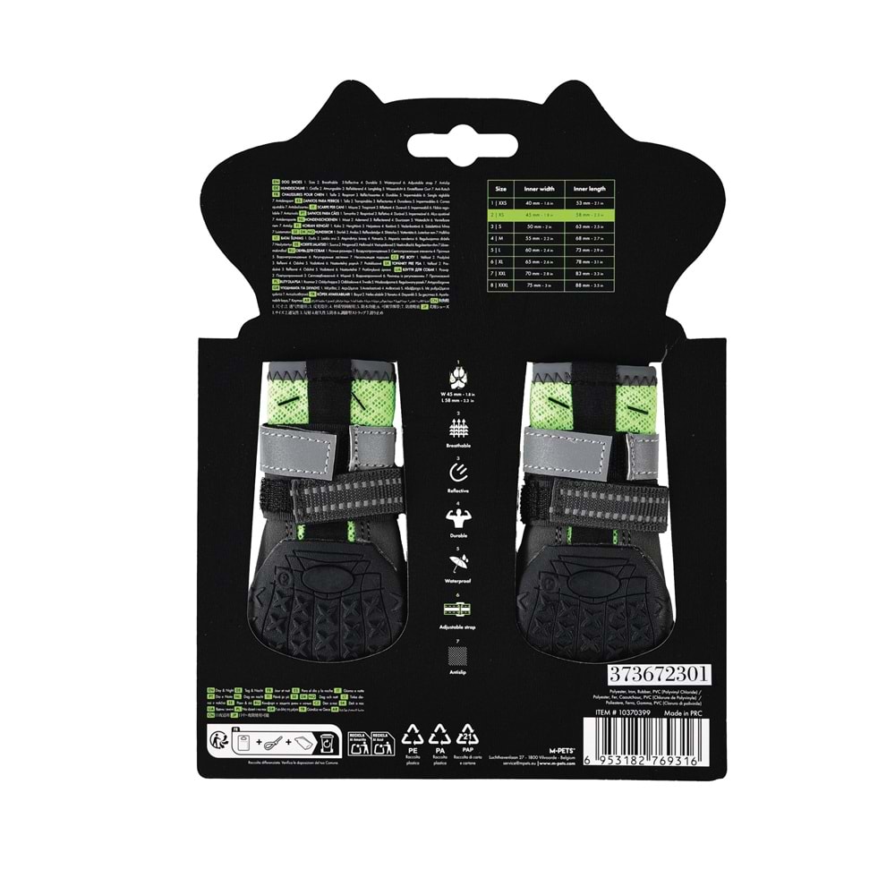 10370399 M-PETS FLEXI KÖPEKLER İÇİN AYAKKABI #2 XS GREEN EDİTİON
