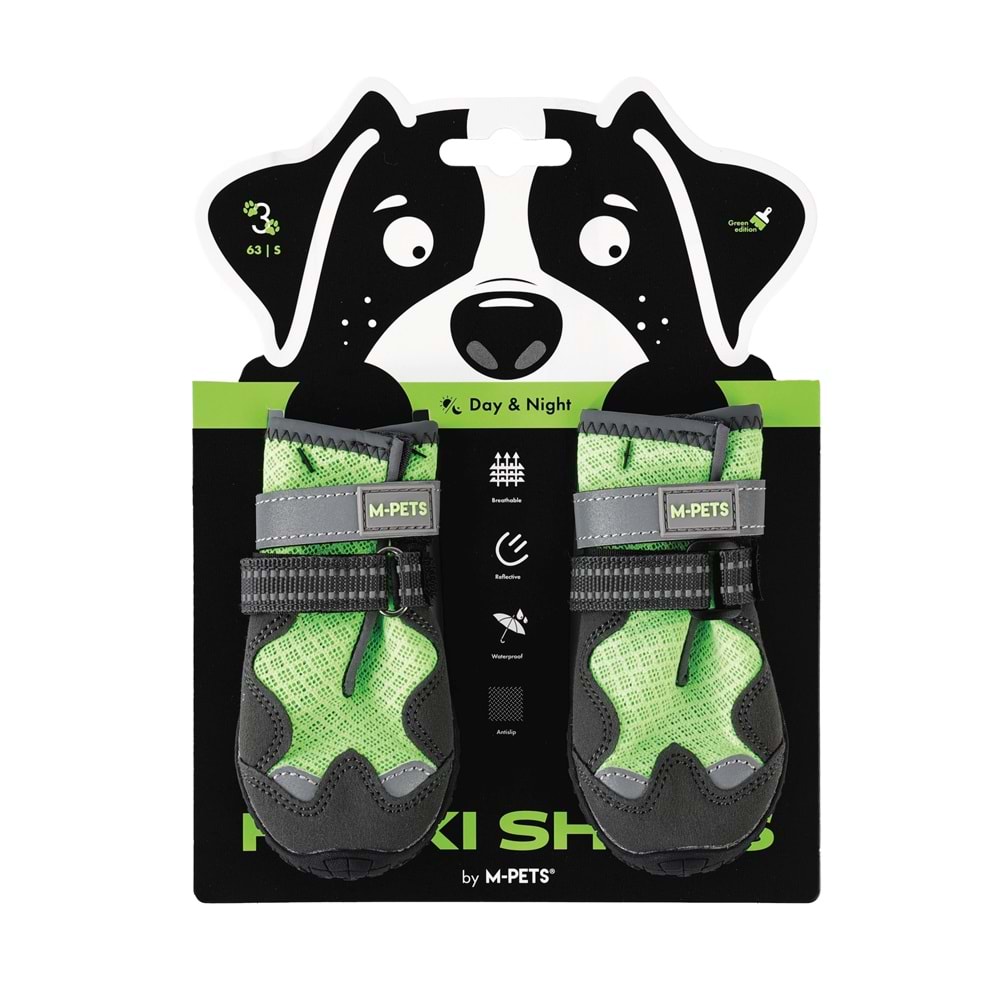 10370499 M-PETS FLEXI KÖPEKLER İÇİN AYAKKABI #3 S GREEN EDİTİON