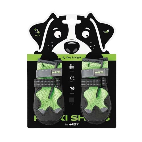10370499 M-PETS FLEXI KÖPEKLER İÇİN AYAKKABI #3 S GREEN EDİTİON