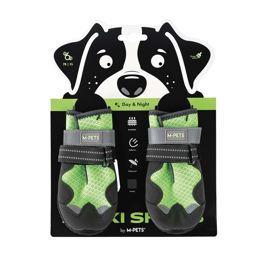 10370799 M-PETS FLEXI KÖPEKLER İÇİN AYAKKABI #6 XL GREEN EDİTİON