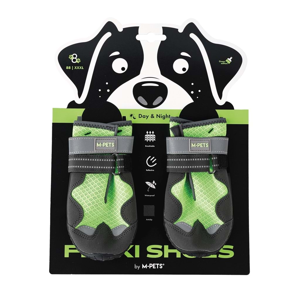 10370999 M-PETS FLEXI KÖPEKLER İÇİN AYAKKABI #8 XXXL GREEN EDİTİON