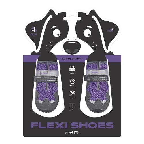 10371399 M-PETS FLEXI KÖPEKLER İÇİN AYAKKABI #4 M PURPLE EDİTİON