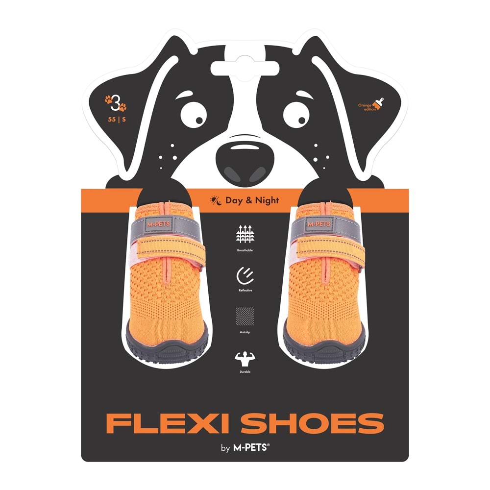 10372799 M-PETS FLEXI KÖPEKLER İÇİN AYAKKABI #3 S ORANGE EDİTİON