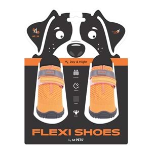 10372899 M-PETS FLEXI KÖPEKLER İÇİN AYAKKABI #4 M ORANGE EDİTİON