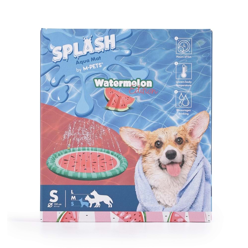 10374599 M-PETS SPLASH AQUA MAT WATERMELON OYUN HAVUZU FİSKİYELİ 100CM (S)