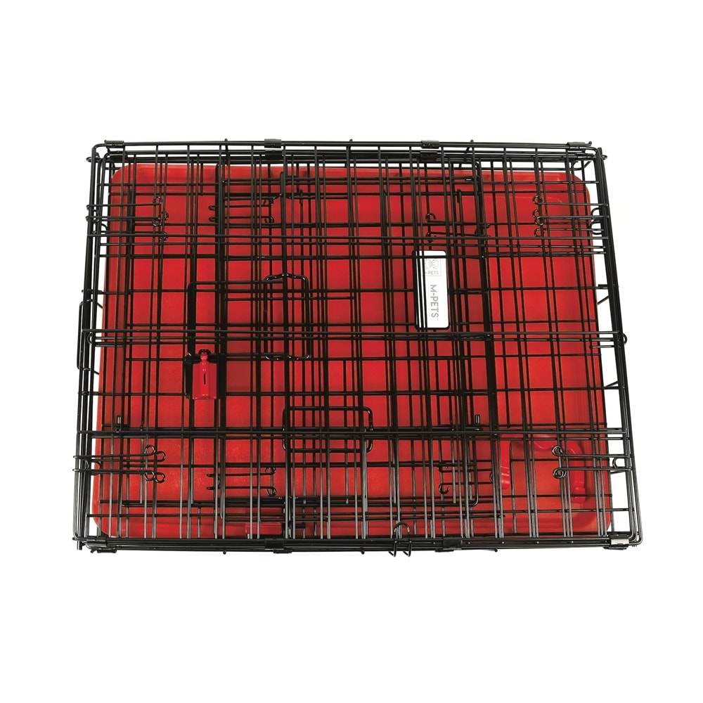 10449905 M-PETS VOYAGER KÖPEK KAFESİ 2 KAPILI (S) KIRMIZI 61X46X48CM