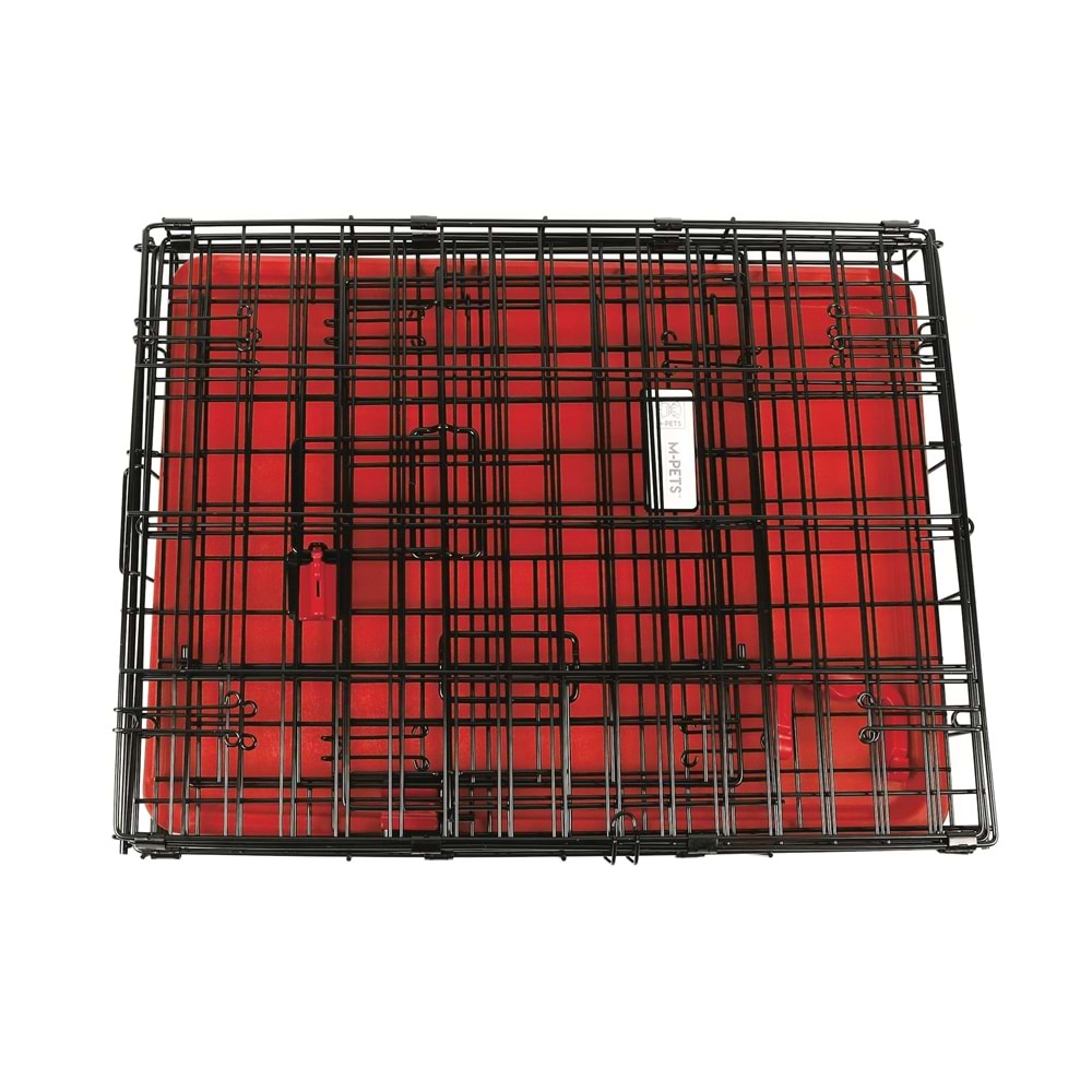 10450305 M-PETS VOYAGER KÖPEK KAFESİ 2 KAPILI (XXL) KIRMIZI 122X76X84CM