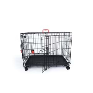 10451808 M-PETS VOYAGER TEKERLEKLİ KÖPEK KAFESİ 2 KAPILI (L) SİYAH 91X58X63CM