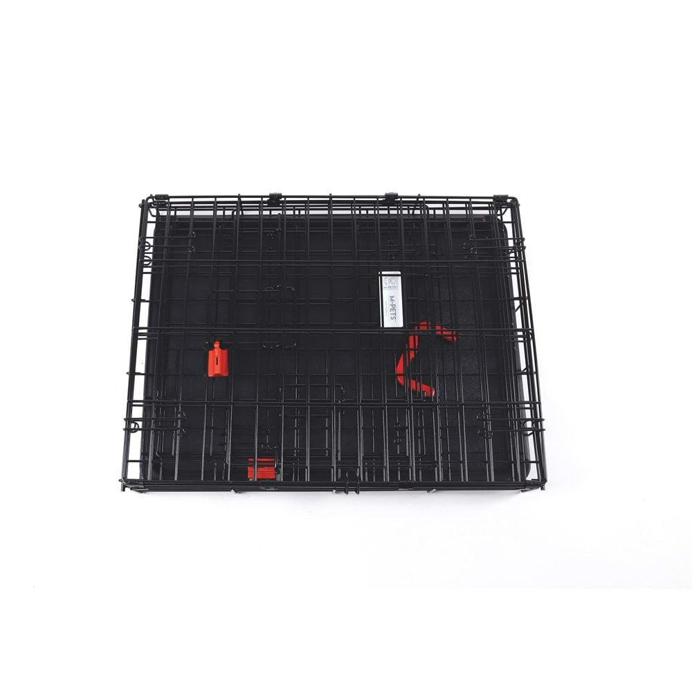 10451808 M-PETS VOYAGER TEKERLEKLİ KÖPEK KAFESİ 2 KAPILI (L) SİYAH 91X58X63CM