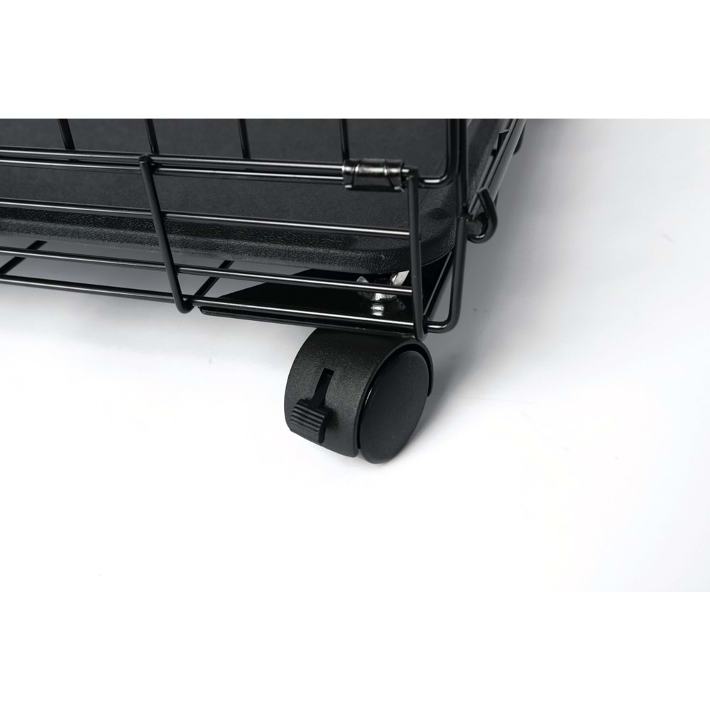 10451808 M-PETS VOYAGER TEKERLEKLİ KÖPEK KAFESİ 2 KAPILI (L) SİYAH 91X58X63CM