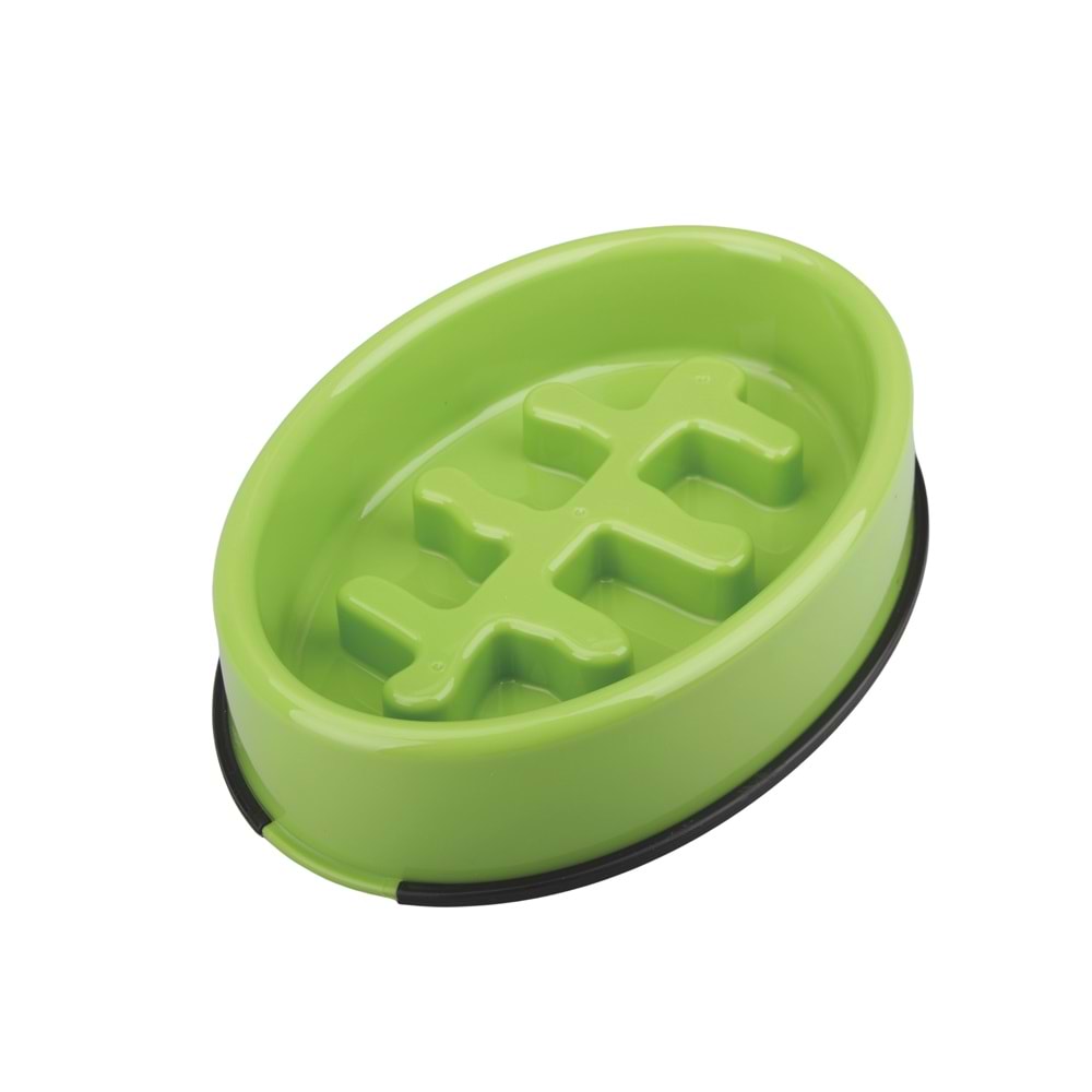 10504008 M-PETS FISHBONE YAVAŞ YEME MAMA KABI 1200ML GREEN