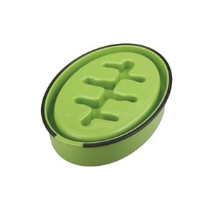10504008 M-PETS FISHBONE YAVAŞ YEME MAMA KABI 1200ML GREEN