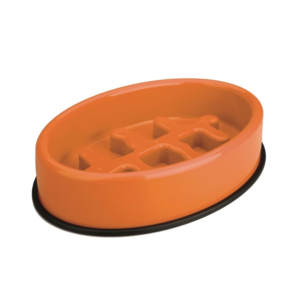 10504017 M-PETS FISHBONE YAVAŞ YEME MAMA KABI 1200ML ORANGE