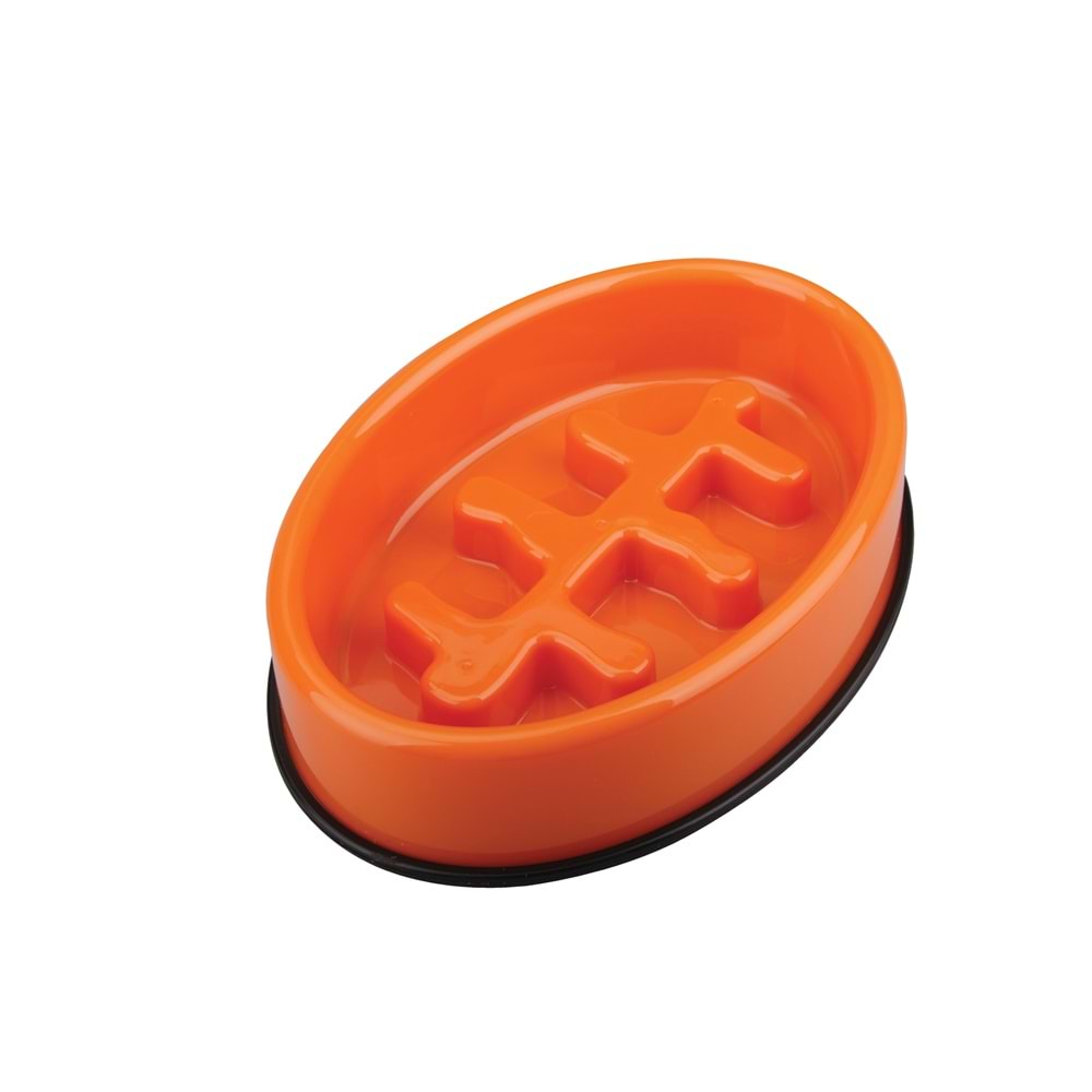 10504017 M-PETS FISHBONE YAVAŞ YEME MAMA KABI 1200ML ORANGE