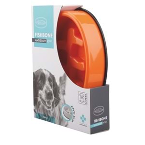 10504017 M-PETS FISHBONE YAVAŞ YEME MAMA KABI 1200ML ORANGE