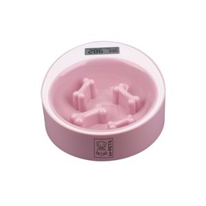 10520107 M-PETS YUMI SMART DİGİTAL TARTILI YAVAŞ YEME MAMA KABI PİNK