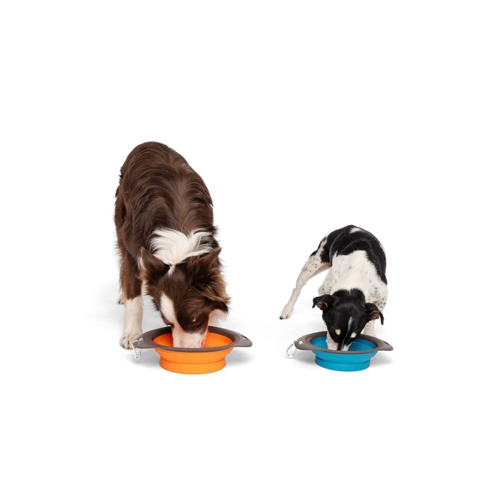 10552499 M-PETS ON THE ROAD KATLANABİLEN MAMA KABI (M) 750ML TURKUAZ/BROWN
