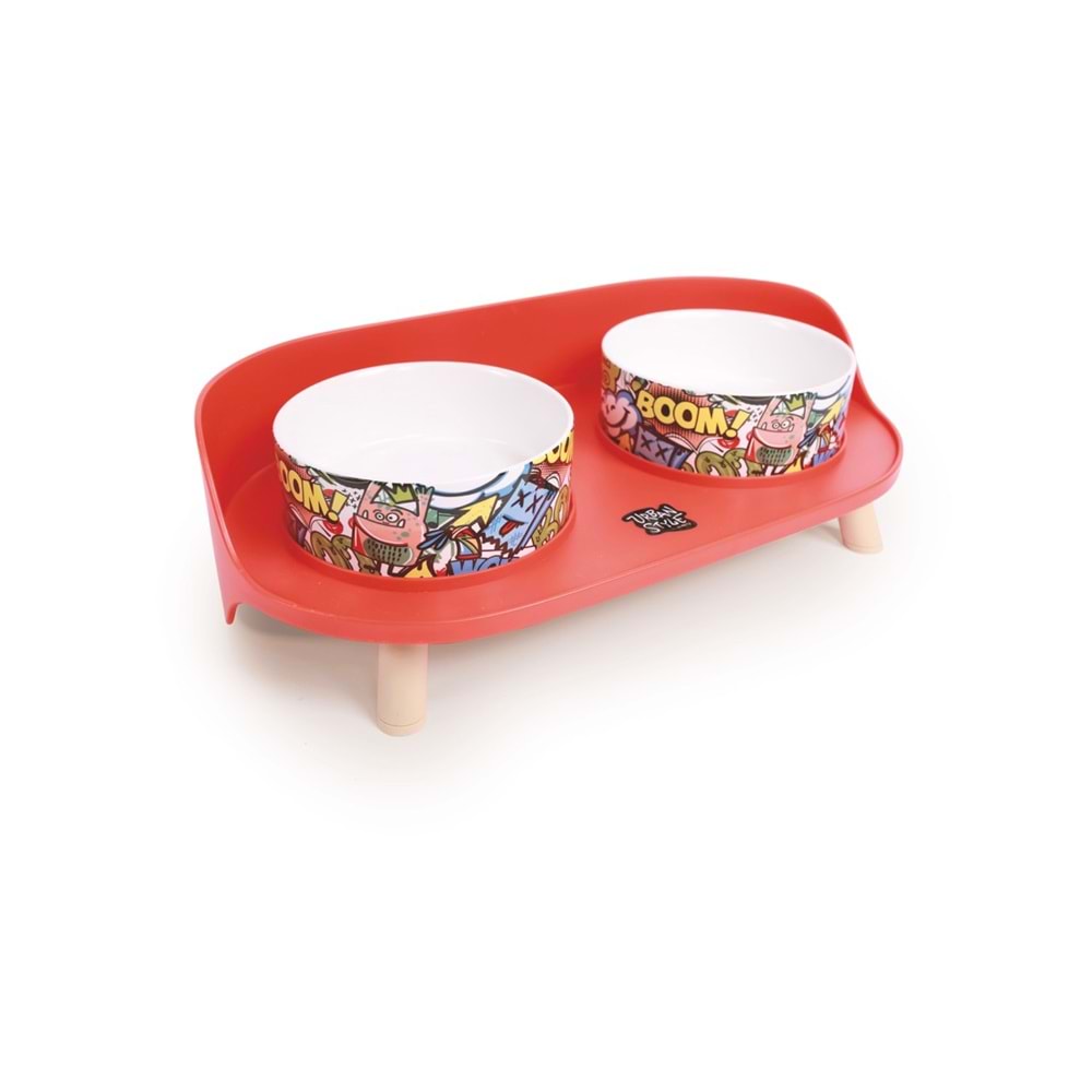 10554099 M-PETS ALTITUDE URBAN STYLE 2Lİ MAMA KABI STANDI RED&MULTİCOLOR