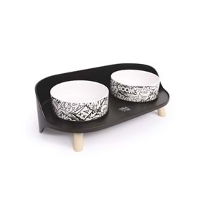 10554199 M-PETS ALTITUDE URBAN STYLE 2Lİ MAMA KABI STANDI BLACK&WHİTE