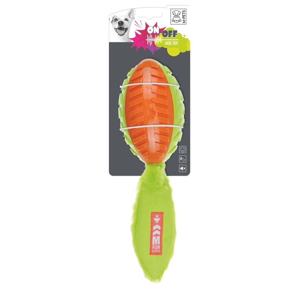 10630699 M-PETS ON/OFF SHELLY KÖPEKLER İÇİN KAUÇUK OYUNCAK ORANGE/GREEN