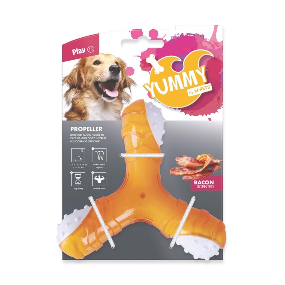 10635699 M-PETS YUMMY PROPELLER ET AROMALI KAUÇUK KÖPEK OYUNCAĞI