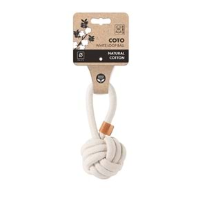 10646801 M-PETS COTO WHITE LOOP BALL 8CM ÇEKMELİ ÖRGÜ TOP OYUNCAK