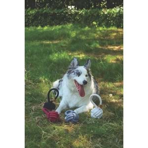 10646801 M-PETS COTO WHITE LOOP BALL 8CM ÇEKMELİ ÖRGÜ TOP OYUNCAK