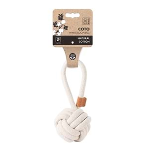 10646901 M-PETS COTO WHITE LOOP BALL 11CM ÇEKMELİ ÖRGÜ TOP OYUNCAK