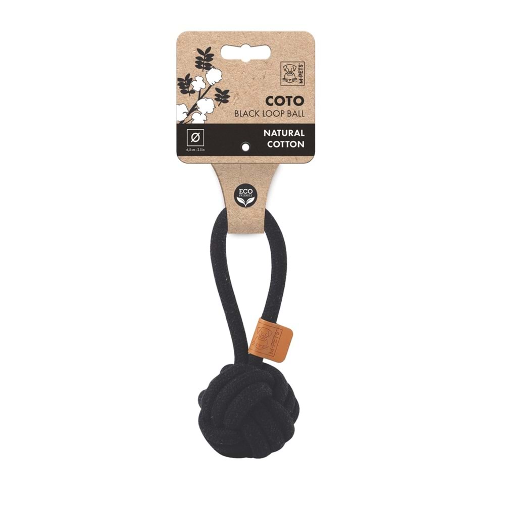 10647008 M-PETS COTO BLACK LOOP BALL 6,5CM ÇEKMELİ ÖRGÜ TOP OYUNCAK