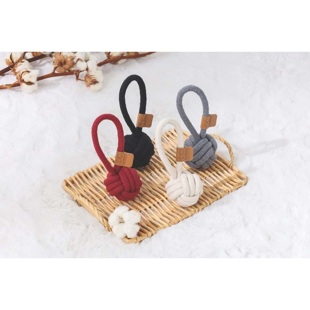10647008 M-PETS COTO BLACK LOOP BALL 6,5CM ÇEKMELİ ÖRGÜ TOP OYUNCAK