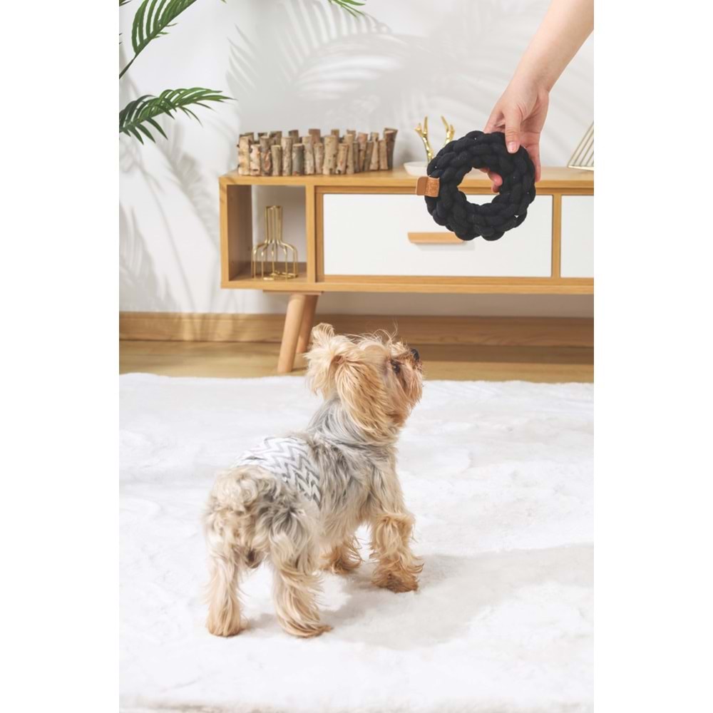 10648108 M-PETS COTO BLACK RING 13CM ÖRGÜ HALKA OYUNCAK