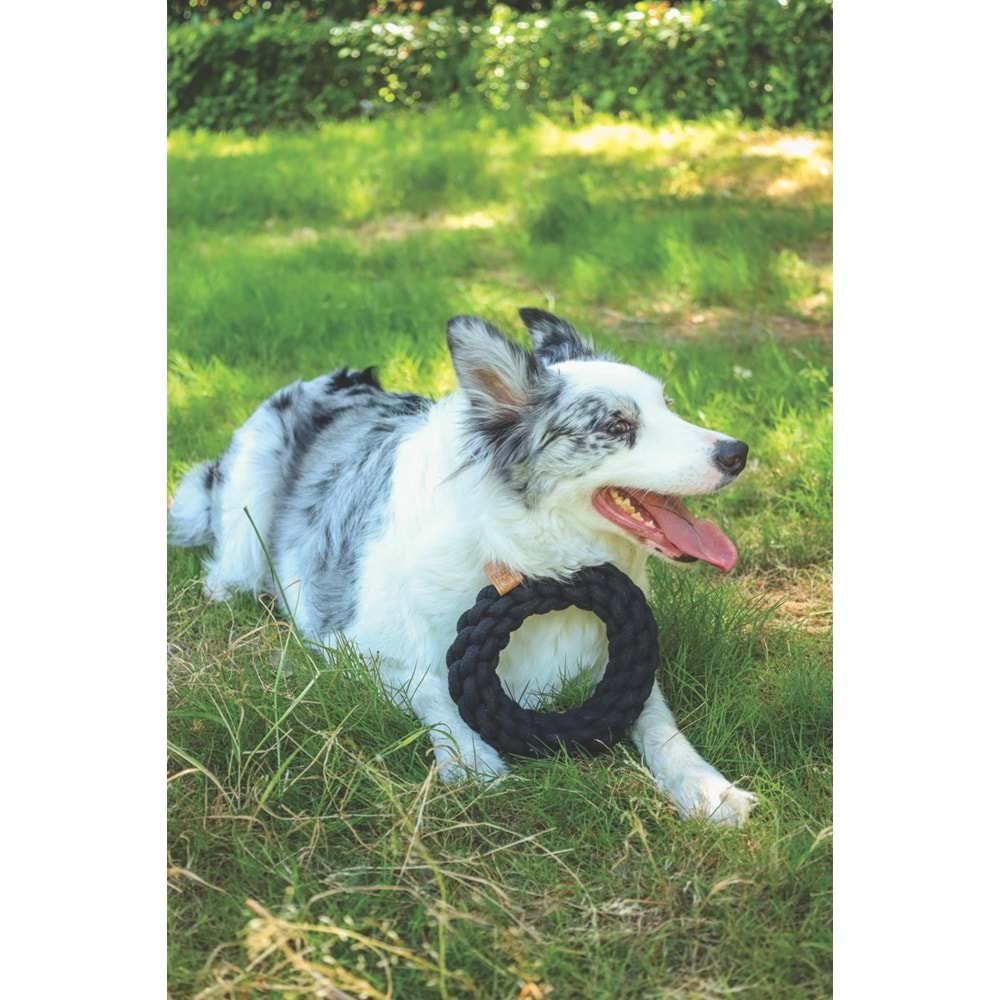 10648208 M-PETS COTO BLACK RING 18CM ÖRGÜ HALKA OYUNCAK