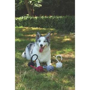 10651913 M-PETS COTO GREY LOOP BALL 8CM ÇEKMELİ ÖRGÜ TOP OYUNCAK