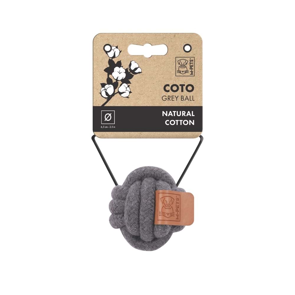 10652113 M-PETS COTO GREY BALL 6,5CM ÖRGÜ TOP OYUNCAK