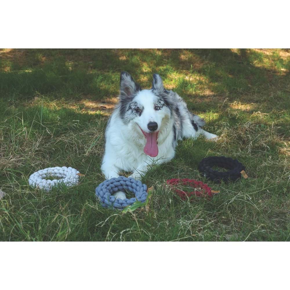 10652513 M-PETS COTO GREY RING 18CM ÖRGÜ HALKA OYUNCAK