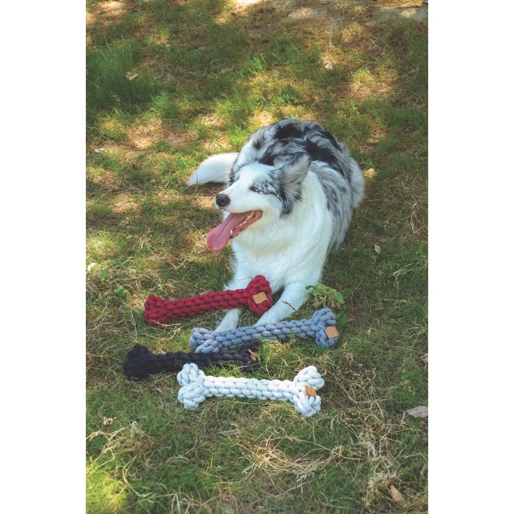 10652913 M-PETS COTO GREY BONE 30CM ÖRGÜ KEMİK OYUNCAK
