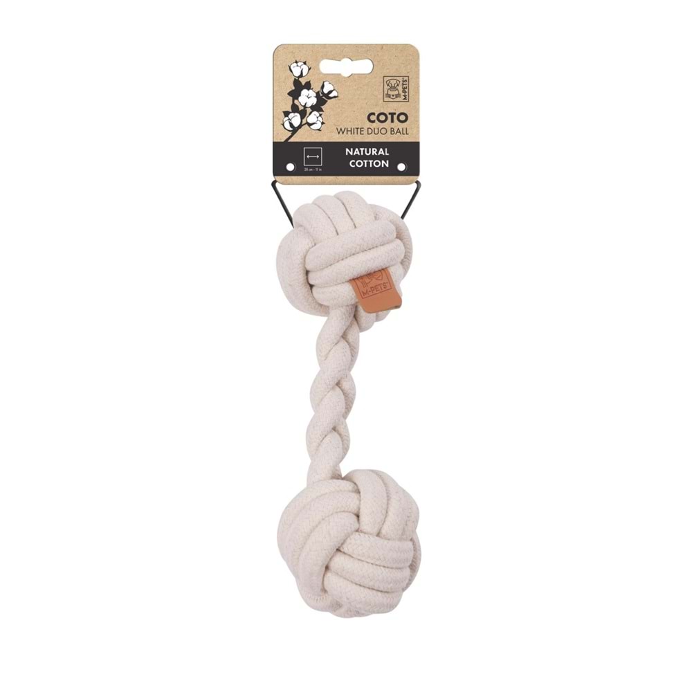 10653001 M-PETS COTO WHİTE DUO BALL 28CM ÖRGÜ OYUNCAK