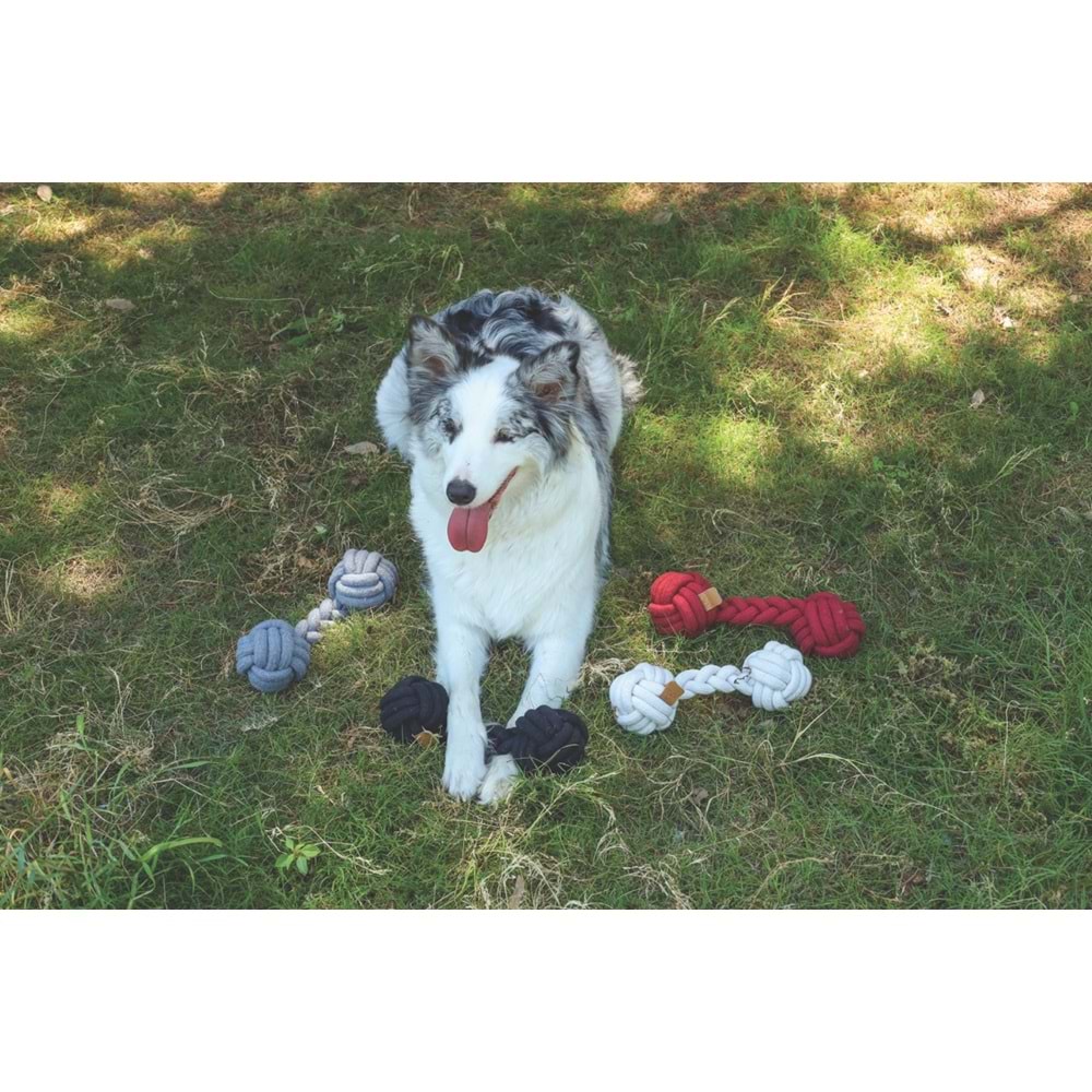 10653001 M-PETS COTO WHİTE DUO BALL 28CM ÖRGÜ OYUNCAK