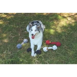 10653213 M-PETS COTO GREY DUO BALL 28CM ÖRGÜ OYUNCAK