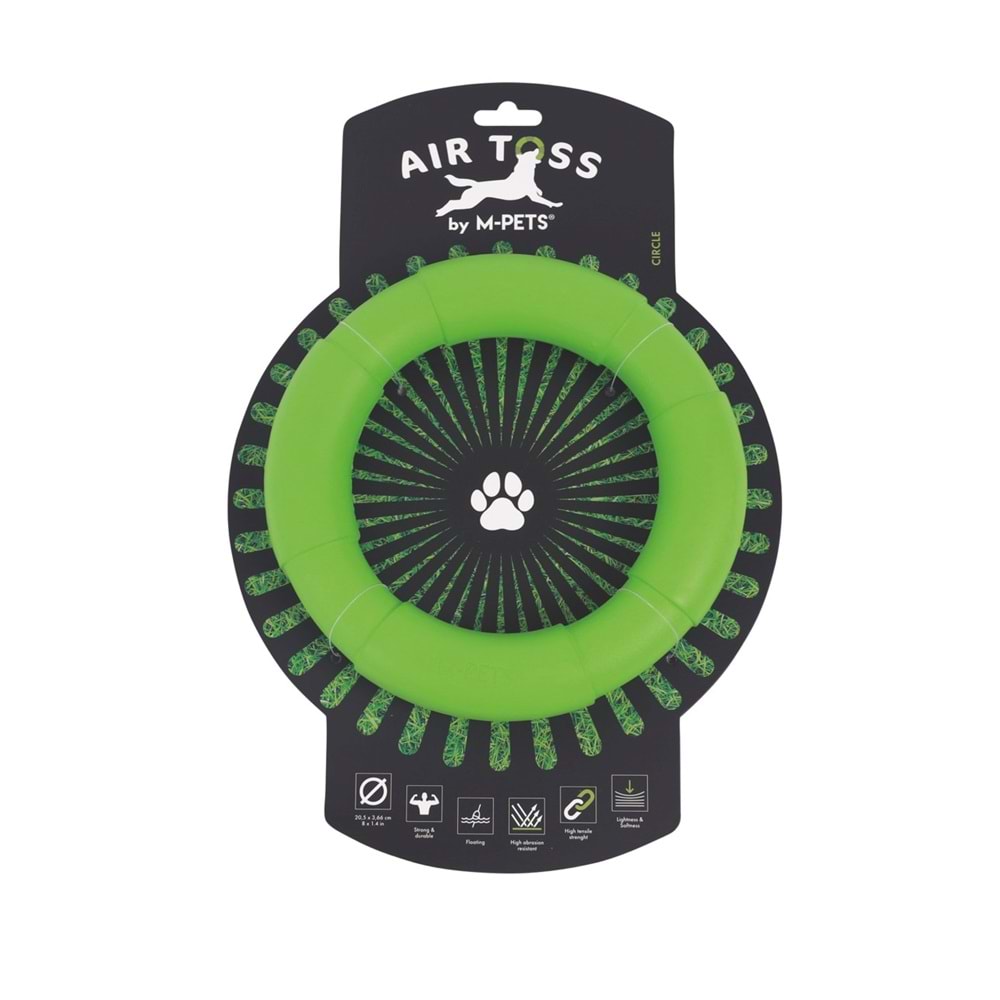 10656699 M-PETS AIR TOSS CİRCLE DAYANIKLI SUDA YÜZEN KÖPEK OYUNCAĞI GREEN