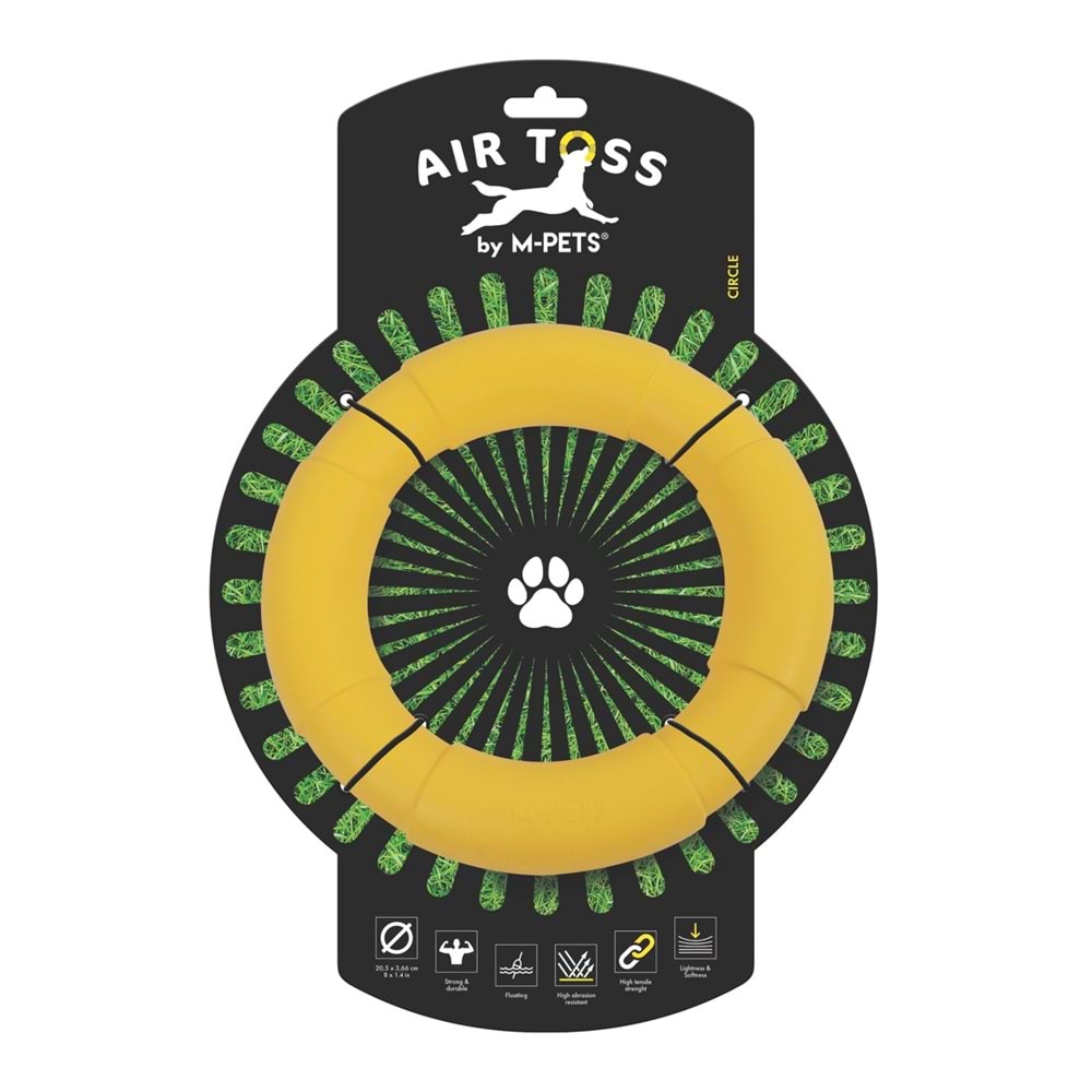 10658006 M-PETS AIR TOSS CİRCLE DAYANIKLI SUDA YÜZEN KÖPEK OYUNCAĞI YELLOW