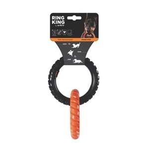 10660399 M-PETS RING KING KÖPEK OYUNCAĞI DOUBLE ORANGE/BLACK