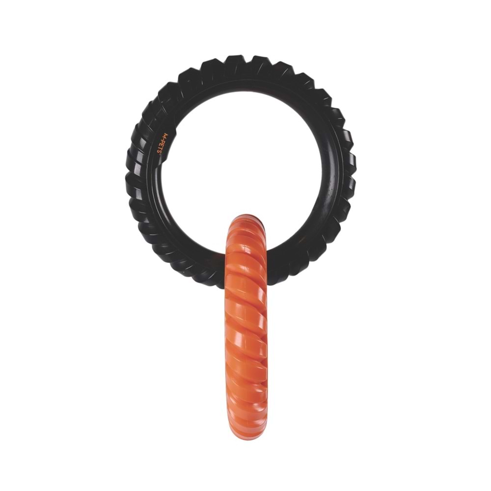 10660399 M-PETS RING KING KÖPEK OYUNCAĞI DOUBLE ORANGE/BLACK