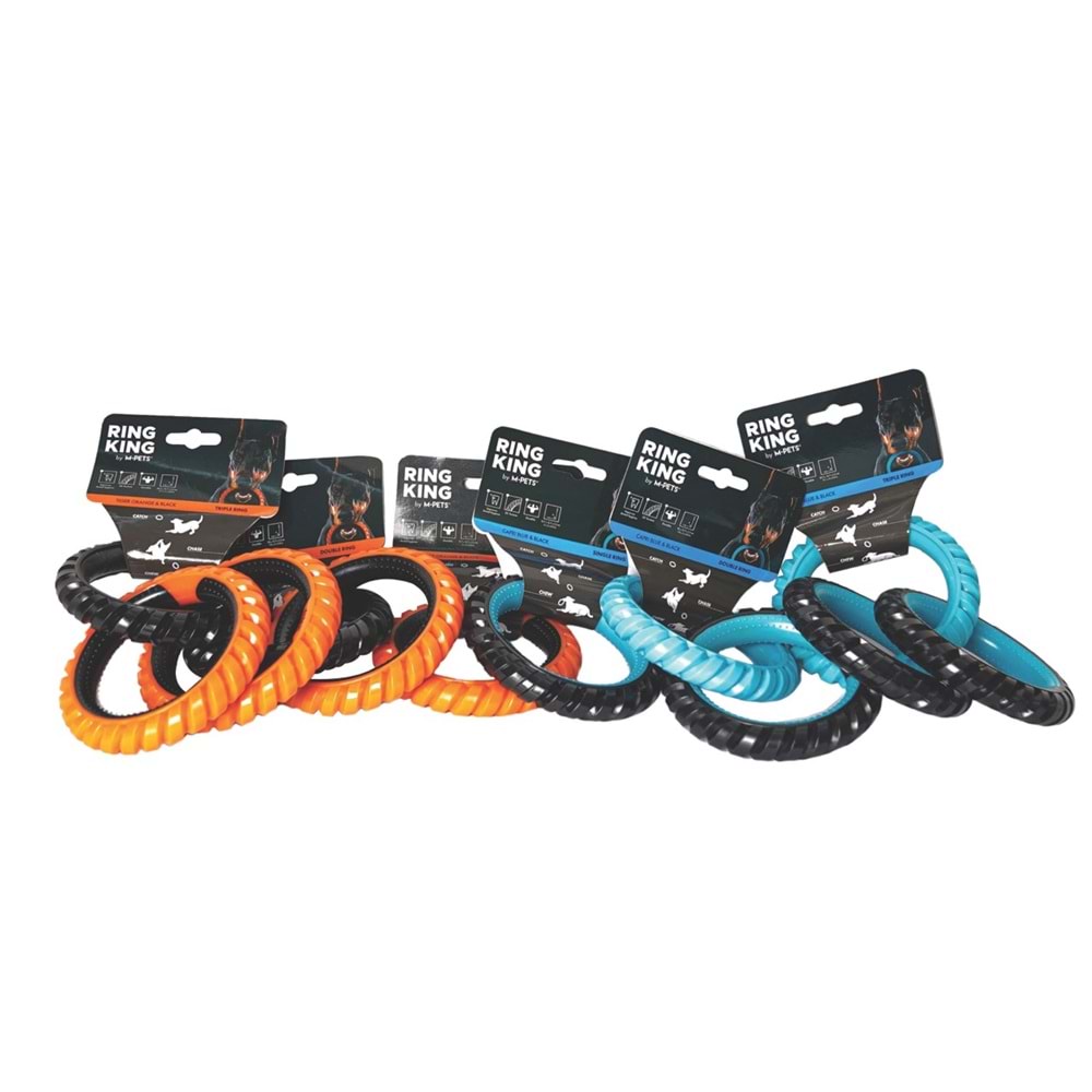 10660399 M-PETS RING KING KÖPEK OYUNCAĞI DOUBLE ORANGE/BLACK
